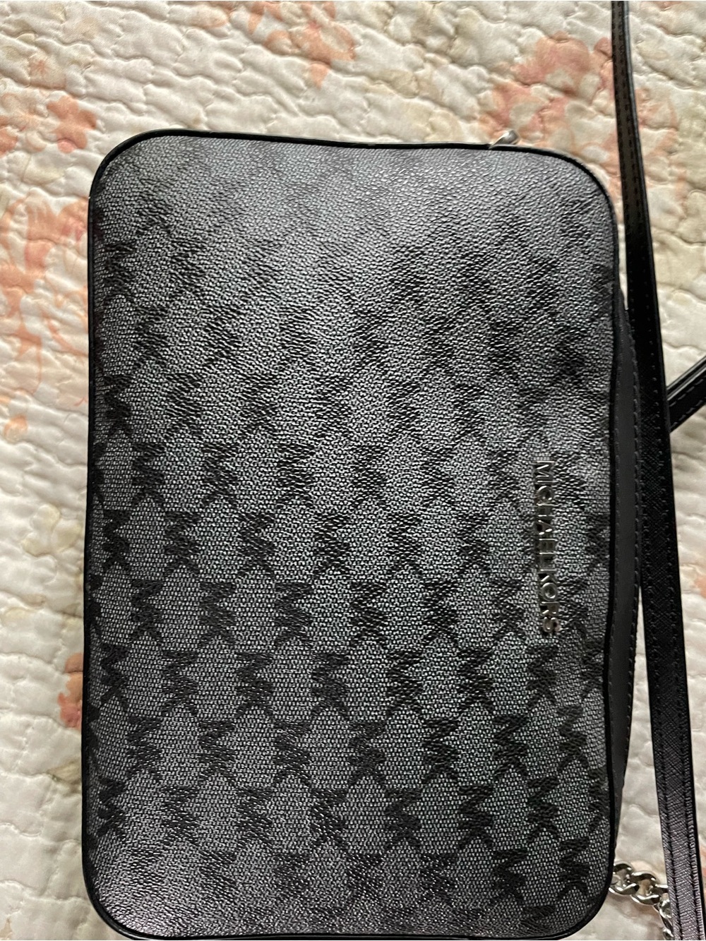 Michael Kors Black Logo-Print Crossbody Messenger